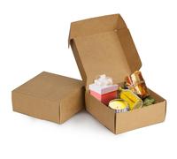 Kurtzy Scatoline Carta Kraft Marroni (50pz) - Scatola Regalo con Coperchio