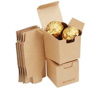 Kurtzy Scatoline Carta Kraft Marroni (50pz) - Scatola Regalo con Coperchio L5 x