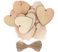Kurtzy Set 100 Cuori Legno con Spago da 10m 10x10cm Decorazioni Legno Forma