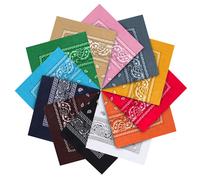 Kurtzy Set Bandane Colorate Cotone Assortite (Set da 12) - Bandana Uomo, Bandana Donna e Bambini Design Paisley da Usare Come Fazzoletto Testa, Fazzoletto da Collo Donna Uomo e Bandana Cowboy