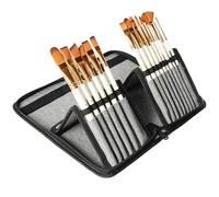 Kurtzy Set Pennelli Pittura con Astuccio (15 Pezzi) - Kit Pennelli Pittura in Nylon per Acrilico, Acquarello, Guazzo, Pittura a Olio e per Miniature