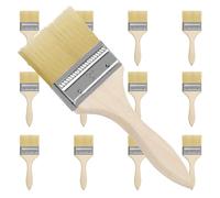 Kurtzy Set Pennelli Pittura Professionali da 21 cm (12pz) - Testa da 76,2mm - Set Pennello Pittura con Manico Legno per Pittura a Trucioli, Silicone, Gesso, Colorazione e Colle - Pennelli Pittura Muri