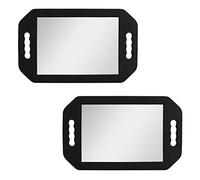 Kurtzy Specchio da parrucchiere leggero (2 pezzi) - Manico in schiuma nera per barbieri, saloni ed estetiste - Specchio per visione a doppia maniglia per tagli di capelli dietro la testa