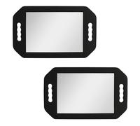 Kurtzy Specchio da Parrucchiere Leggero Portatile (2pz)- Specchio a Mano in Schiuma Nera per Barbiere Accessori, Saloni ed Estetiste - Specchio con Manico Doppio per Mostrare i Tagli dei Capelli