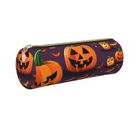 kurue Astuccio in pelle per penne e matite, per il giorno di Halloween, grazioso astuccio per cancelleria, portatile, con cerniera