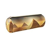 kurue Astuccio portapenne in pelle con piramide egiziana nel deserto, astuccio sottile per matite, bella borsa per cancelleria, borsa cosmetica portatile con cerniera