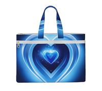 kurue Baby Blue Heart 26 x 38 cm borsa portatile 2 tasche con cerniera grande capacità per documenti - ideale per dy e TravelWork,Stu