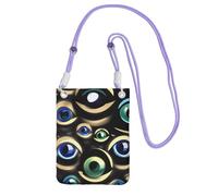 kurue Borsa a tracolla con stampa di molti occhi malvagi, piccola borsa a tracolla per cellulare, portafoglio con tracolla regolabile per donne, Viola, Taglia unica