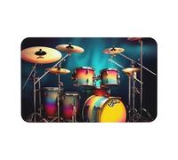 kurue Cool Drums Set - Tappetino da bagno con stampa diatomacea, grande, antiscivolo, ad asciugatura rapida, tappetino da bagno