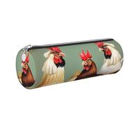 kurue Gallo e Pollo Stampa Caso di Pelle Penna Sacchetto Sottile Matita Sacchetto Bella Cancelleria Sacchetto Cosmetico Portatile Sacchetto Dell'organizzatore Della Chiusura Lampo Sacchetto