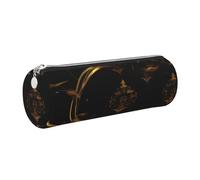 kurue Oro Nero Carta da Parati Caso di Cuoio Penna Sacchetto Sottile Matita Sacchetto Bella Cancelleria Sacchetto Cosmetico Portatile Zipper Organizer Bag