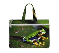 kurue Peace Tree Frogs - Borsa portatile da 26 x 38 cm, 2 tasche con cerniera, capienza generosa per documenti, ideale per dy e TravelWork,Stu