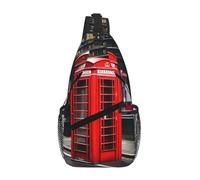 kurue Red Phone Booth London Street - Zaino da uomo e da donna, con tracolla, antifurto, borsa a tracolla, borsa da petto per escursioni e viaggi