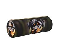 kurue rottweiler, astuccio in pelle per carta da parati, astuccio sottile per matite, grazioso astuccio per cancelleria, borsa per cosmetici portatile con cerniera