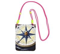 kurue Sailing Instruments - Piccola borsa a tracolla con stampa di strumenti a vela, borsa per cellulare, portafoglio con tracolla regolabile, da donna, Fucusia, Taglia unica