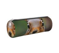 kurue Scoiattolo Divertente Animale Caso di Pelle Penna Sacchetto Sottile Matita Sacchetto Bella Cancelleria Sacchetto Cosmetico Portatile Zipper Organizer Bag
