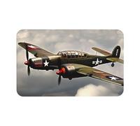 kurue Tappetino da bagno con stampa aeroplano della Seconda Guerra Mondiale, grande, antiscivolo, ad asciugatura rapida, tappetino da bagno