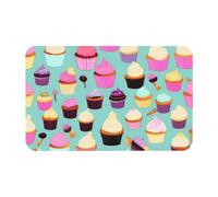 kurue Tappetino da bagno in diatomacea con stampa a tema cupcake, tappetino da doccia antiscivolo con asciugatura rapida, tappetino da bagno