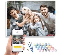 KURUMi 24/36/48 Colori - Kit Personalizzato per Dipingere con i Numeri per Adulti, Trasforma la Tua Foto in Quadri da Dipingere Numerati Unici: Famiglia, Animale Domestico o Persona Cara