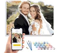 KURUMi 24/36/48 Colori - Kit Personalizzato per Dipingere con i Numeri per Adulti, Trasforma la Tua Foto in Quadri da Dipingere Numerati Unici: Famiglia, Animale Domestico o Persona Cara