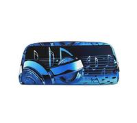 Kururi Blu Musica Stampa Matita Caso Portatile Viaggio Trucco Bag Pen Pouch Organizer Box Per Ufficio Forniture Da, Oro, Taglia unica