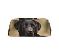 Kururi Carino Labrador Cane Stampa Matita Caso Portatile Viaggio Trucco Bag Pen Pouch Organizer Box Per Ufficio Forniture Viaggio, Argento, Taglia unica