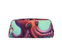 Kururi Carino Octopus Stampa Matita Caso Portatile Viaggio Trucco Sacchetto Penna Del Sacchetto Dell'organizzatore Box Per Ufficio, Oro, Taglia unica