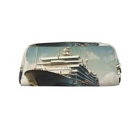 Kururi Cool Cruise Ship Stampa Matita Caso Portatile Viaggio Trucco Bag Pen Pouch Organizer Box Per Ufficio Forniture Da Viaggio, Oro, Taglia unica