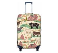 Kururi Copertura per valigia con stampa di Santuario della fattoria del bestiame, copertura personalizzata per bagagli da viaggio, adatta per viaggi di lavoro da 45,7 a 81,7 cm, Nero , S