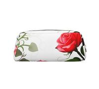 Kururi Floral Rose Ivy Con Foglie Primavera Stampa Matita Caso Portatile Viaggio Trucco Sacchetto Penna Del Sacchetto Dell'organizzatore Box Per U, Oro, Taglia unica
