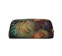 Kururi Fuochi d'artificio Stampa Matita Caso Portatile Viaggio Trucco Sacchetto Penna Del Sacchetto Dell'organizzatore Box, Argento, Taglia unica
