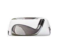 Kururi Golf Club Stampa Matita Caso Portatile Viaggio Trucco Bag Pen Pouch Organizer Box Per Ufficio Forniture Viaggio, Oro, Taglia unica