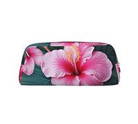 Kururi Hawaii Rosa Fiore Stampa Matita Caso Portatile Viaggio Trucco Bag Pen Pouch Organizer Box Per Ufficio Forniture Viaggio, Oro, Taglia unica