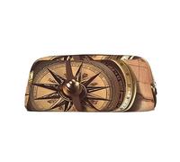 Kururi Law Of The Compass Navigation Stampa Astuccio Portatile Viaggio Trucco Bag Pen Pouch Organizer Box Per Ufficio Forniture Da Viaggio, Oro, Taglia unica