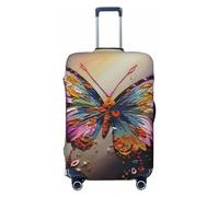 Kururi Ricamo Colorato Farfalla Stampa Valigia Copertura Personalizzata Bagagli Da Viaggio Copertura Trolley Caso di Viaggio Copertura di Protezione Dei Bagagli Adatto Per Viaggi, Nero , M
