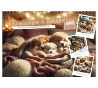 Kuscheliges & Knuddeliges (Wandkalender 2026 DIN A2 quer), CALVENDO Monatskalender: Kuschel dich glücklich - mit Liebe gemacht.