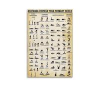 KUSDPKAJC Ashtanga Vinyasa Yoga Primary Series Poster decorativo da parete, per soggiorno, camera da letto, decorazione da parete, per camera da letto, camera da letto, decorazione moderna per camera