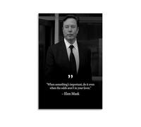 KUSDPKAJC Elon Musk Quote Poster decorativo da parete, per soggiorno, camera da letto, decorazione moderna per camera da letto, 40 x 60 cm