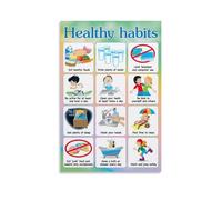 KUSDPKAJC Healthy Habits - Poster decorativo da parete, per soggiorno, camera da letto, decorazione moderna per camera da letto, 20 x 30 pollici (50 x 75 cm)