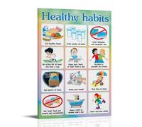 KUSDPKAJC Healthy Habits - Poster decorativo da parete, per soggiorno, camera da letto, decorazione moderna per camera da letto, 20 x 30 pollici (50 x 75 cm)