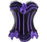 kusen Moulin Rouge Gothic corsetto Lingerie Satin disossate Overbust Top Viola Lila