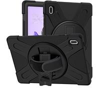 KUSEZJK Custodia Protettiva per Samsung Galaxy Tab S7 Fe 12.4 T730 T735 T736B T736N Resistente agli Urti con cavalletto Rotante a 360 Gradi, Cinturino a Mano per Galaxy Tab S7 Fe 12.4" (Nero)