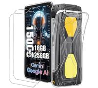 KUSINHOKA Cover per Blackview BV7300 + [2 Pezzi] Pellicola Vetro Temperato, Morbido Silicone [Antiurto] Custodia, Leggero [Anti-Graffio] TPU Trasparente Protettiva Custodia per Blackview BV7300