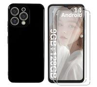 KUSINHOKA Cover per Doogee N55/N55 Pro + [2 Pezzi] Pellicola Vetro Temperato, Morbido Silicone [Antiurto] Custodia, Leggero [Anti-Graffio] TPU Bumper Case Protettiva Custodia, Nero