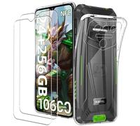 KUSINHOKA Cover per Oukitel WP23 Plus/WP23 Pro/WP23 + [2 Pezzi] Pellicola Vetro Temperato, Morbido Silicone [Antiurto] Custodia, Leggero [Anti-Graffio] TPU Trasparente Protettiva Custodia