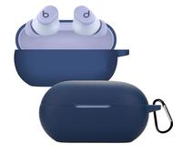 KUSINHOKA Custodia Compatibile con Beats Solo Buds, Cover Protezione in Silicone con Gancio Portachiavi, Morbido Antiurto Portatile Custodia Protettiva [Ricarica Wireless], Blu