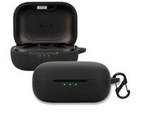 KUSINHOKA Custodia Compatibile con EarFun Air PRO 4, Cover Protezione in Silicone con Gancio Portachiavi, Morbido Antiurto Portatile Custodia Protettiva [Ricarica Wireless], Nero