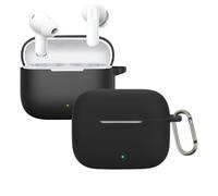 KUSINHOKA Custodia Compatibile con Oppo Enco Buds 3 Pro, Cover Protezione in Silicone con Gancio Portachiavi, Morbido Antiurto Portatile Custodia Protettiva [Ricarica Wireless], Nero