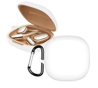 KUSINHOKA Custodia Compatibile con Xiaomi OpenWear Stereo PRO, Cover Protezione in Silicone con Gancio Portachiavi, Morbido Antiurto Portatile Custodia Protettiva [Ricarica Wireless], Bianco