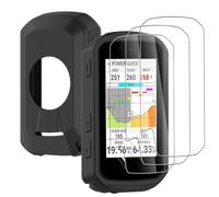 KUSINHOKA Custodia per Garmin Edge 850/550+ 2 Pezzi Pellicola Protettiva | Silicone Antiurto Portatile Protezione Cover, Morbido Custodia Protettiva, Nero